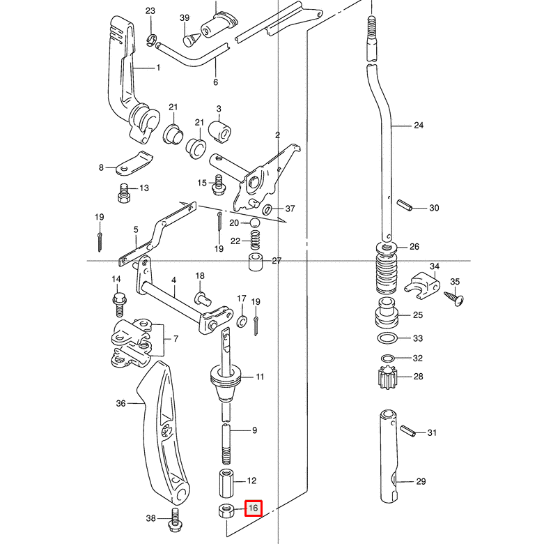 картинка Гайка тяги вкл. скорости Suzuki DT9.9-40, DF2.5-50, DF4-60(A) (Suzuki) от магазина Одежда+