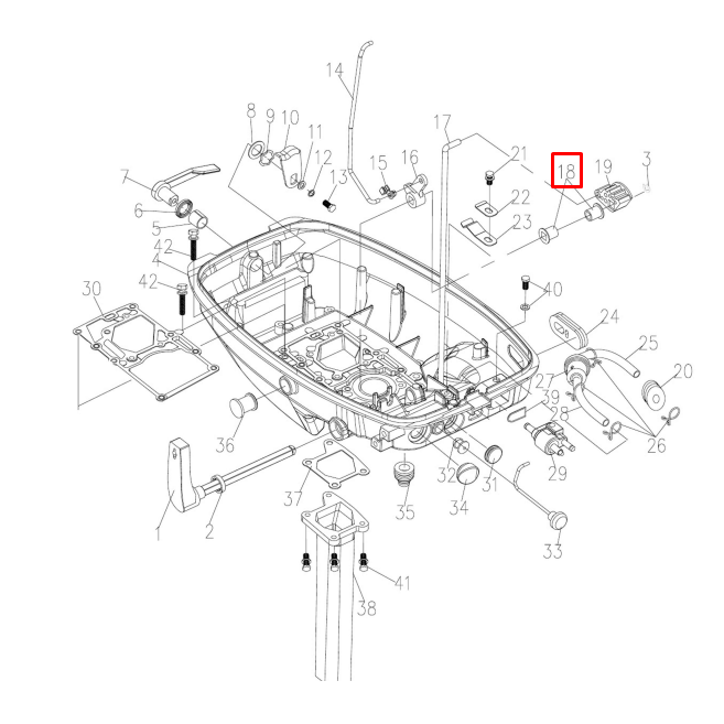 картинка Втулка ручки включения хода Tohatsu 8-9.8 (9.8F-01.05.06) (YUELANG) от магазина Одежда+