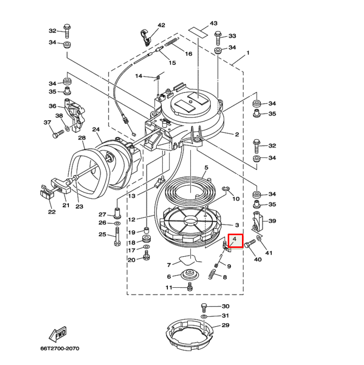 картинка Храповик ручного стартера Yamaha 9.9-15, 40X, F6-40 (Omax) от магазина Одежда+