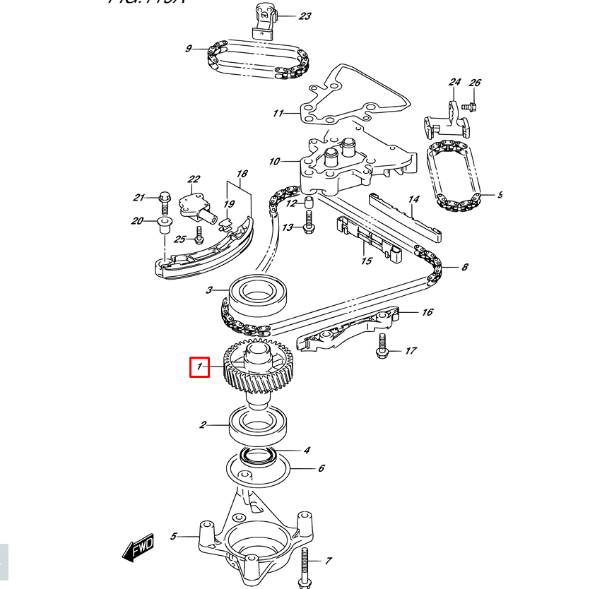 картинка Шестерня ведущая Suzuki DF250-300 12730-98J00 от магазина Одежда+