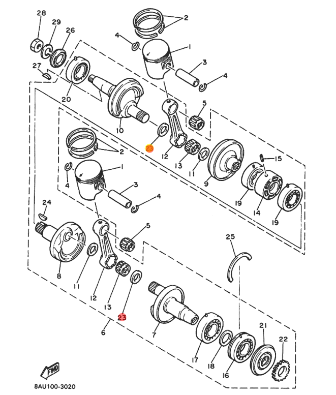 картинка Шайба шатуна на снегоход YAMAHA VK540 8A7-11685-00 от магазина Одежда+