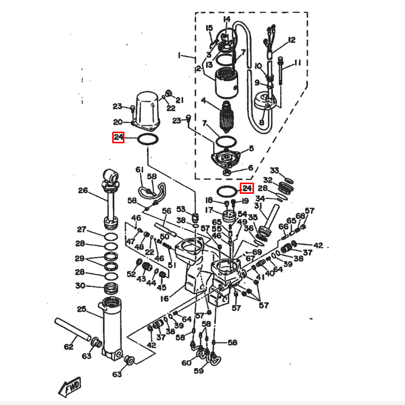 картинка Кольцо уплотнительное гидроподъемника Yamaha 60-200 (688-43867-00;93210-71001) от магазина Одежда+