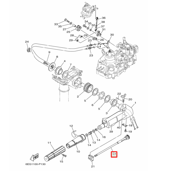 картинка Тяга румпеля Yamaha 3; 6-30; F2-9.9 л.с (15F-04.07.05) (Omax) от магазина Одежда+