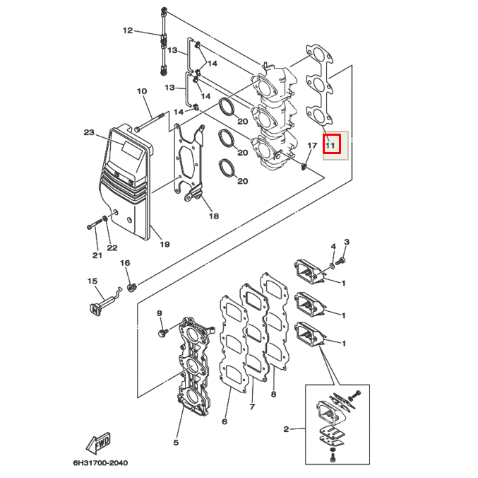 картинка Прокладка под карбюраторы Yamaha 60F (6H3-14198-A1) (Omax) от магазина Одежда+