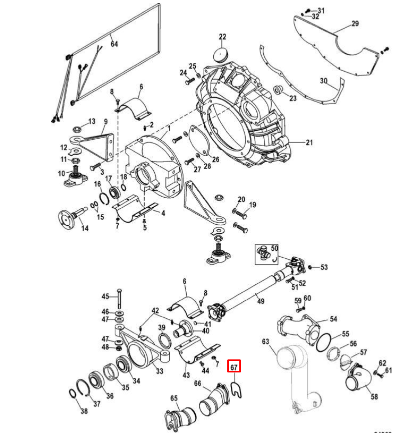 картинка Уплотнение резиновое MERCRUISER ALPHA/BRAVO (Quicksilver) от магазина Одежда+