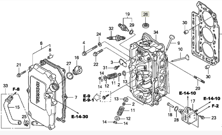 картинка Сальник верх распредвала Honda BF 9,9-30 (91202-KJ9-003) (20x32x6) (Honda) от магазина Одежда+