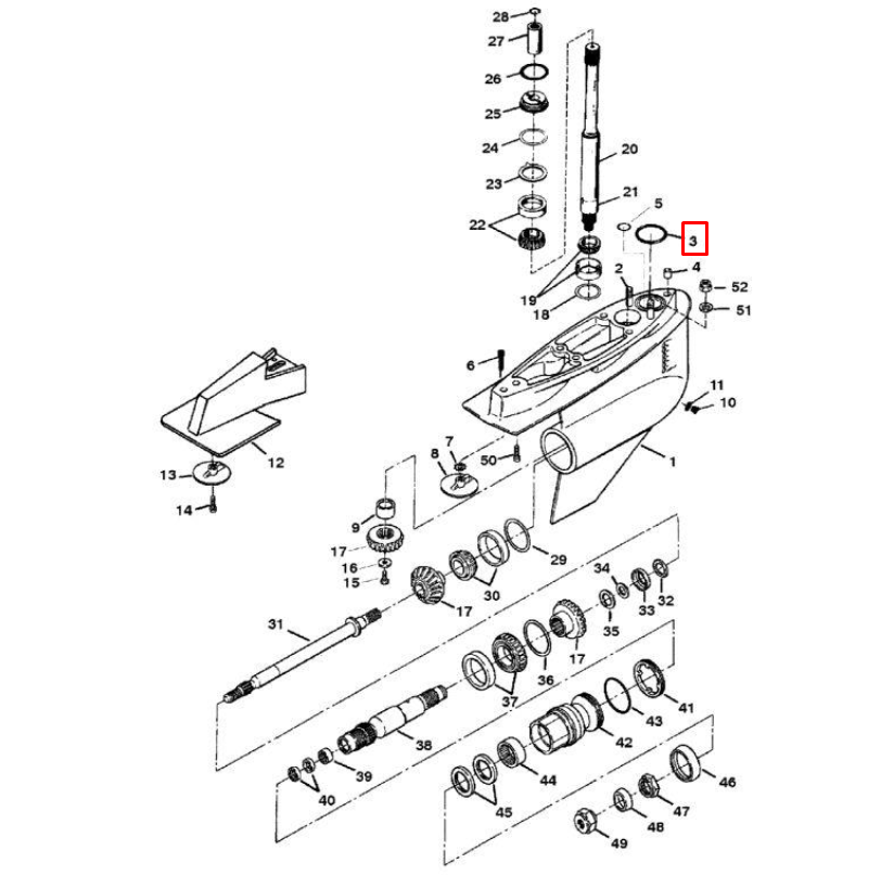 картинка Кольцо резиновое MERCRUISER ALPHA/BRAVO (25-33465) (Quicksilver) от магазина Одежда+