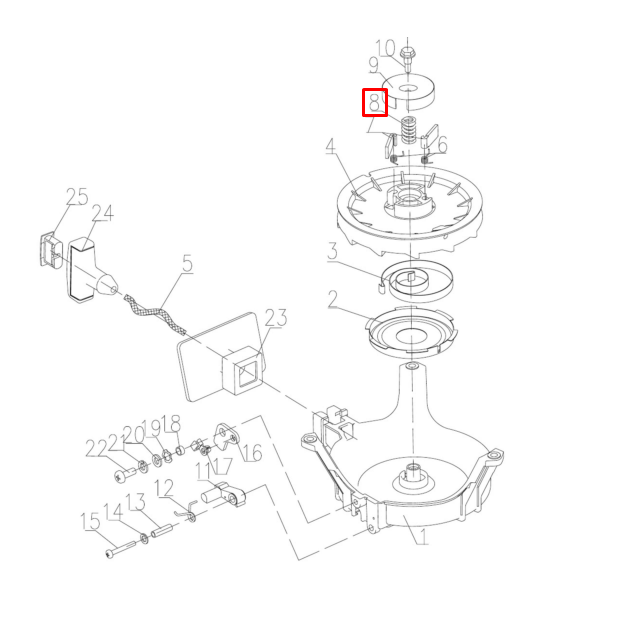 картинка Фрикционная пружина ручного стартера Tohatsu M9,8;MFS4-MFS9.8 (3R1-05007-0; 9.8F-01.01.05) (PREMARINE) от магазина Одежда+