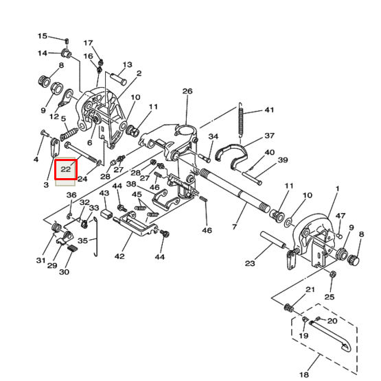 картинка Болт M8x160 струбцины Yamaha 25-30 (T30-14023) (YUELANG) от магазина Одежда+