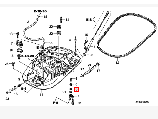 картинка Прокладка сливного клапана Honda BF8-225 от магазина Одежда+