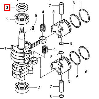 картинка Сальник Tohatsu (101-00121-0 ; 26-803514; 9.8F-01.06.28; 98A-102012; SWT9.8-02017) (20x35x7) (YUELANG) от магазина Одежда+