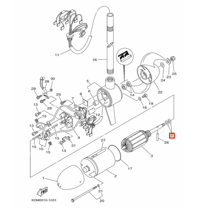 картинка Шайба редуктора подвесного электромотора Yamaha (90201-104G8) от магазина Одежда+