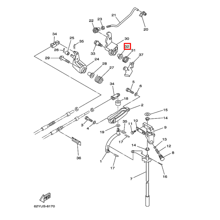 картинка Втулка рычага дроссельной заслонки Yamaha 9,9-90; F40-50 (90386-10009) от магазина Одежда+