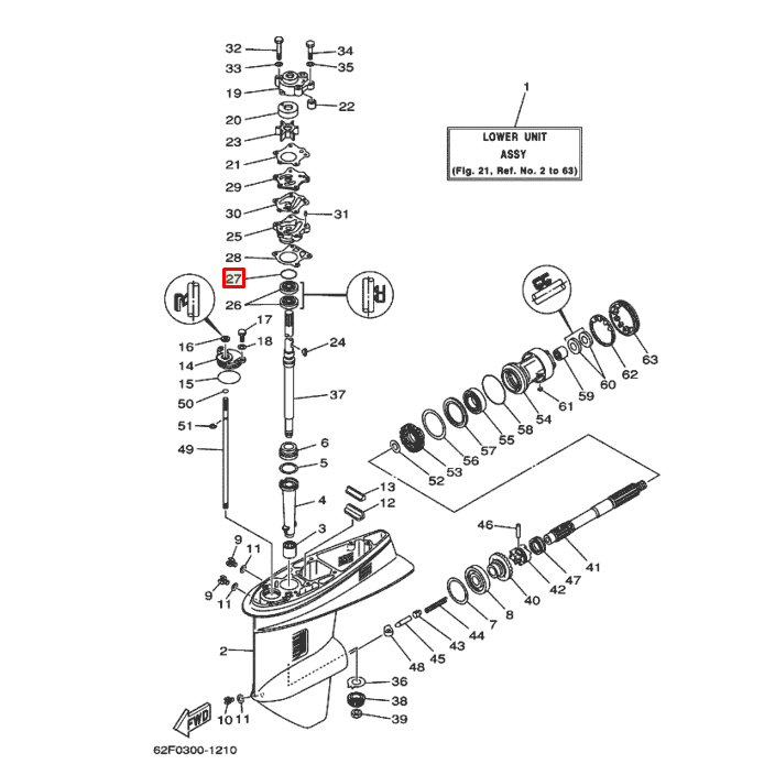 картинка Кольцо уплотнительное корпуса сальников торсиона Yamaha 25-90 (93210-41042; 93210-46044) (Yamaha) от магазина Одежда+