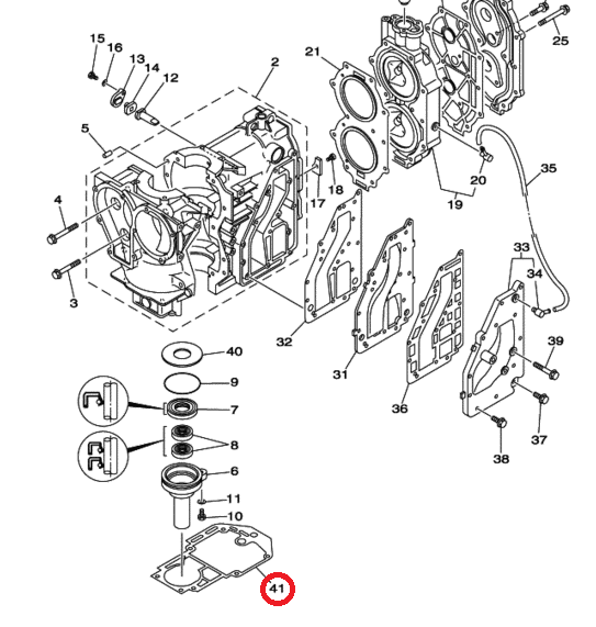 картинка Прокладка под блок Yamaha 25-30 (689-45113-A1) (Omax) от магазина Одежда+