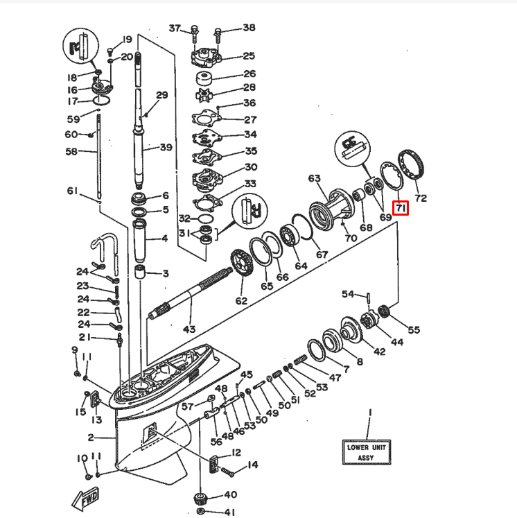 картинка Шайба стопорная обоймы гребного вала YAMAHA 40-70 (90214-48M03) от магазина Одежда+