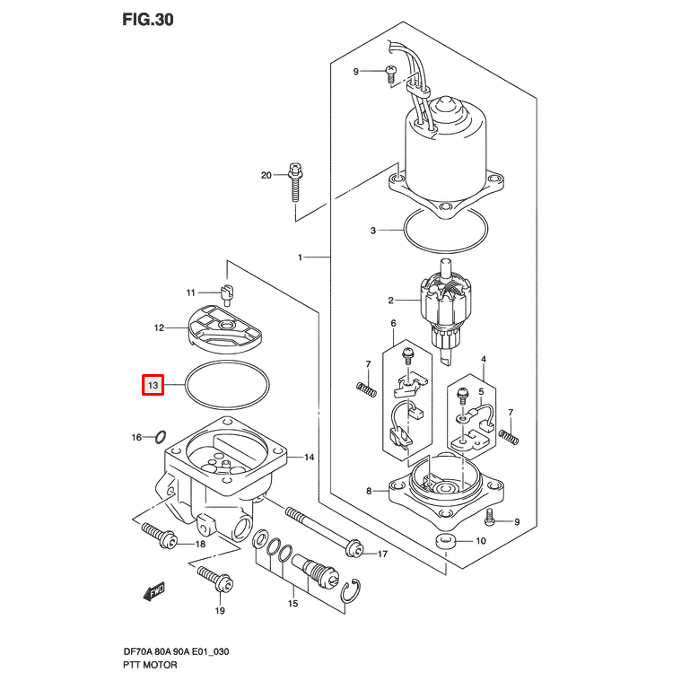 картинка Кольцо уплотнительное гидроподъемника Suzuki DT65-85; DF60-350A (48585-95E00) (Suzuki) от магазина Одежда+