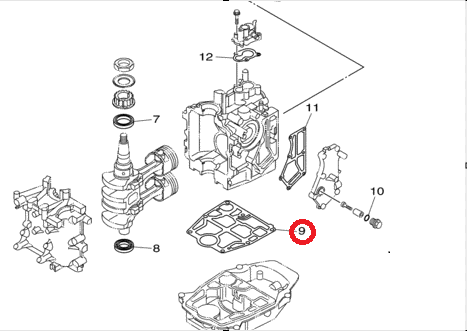 картинка Прокладка под блок Yamaha F9.9-20 (PREMARINE) от магазина Одежда+