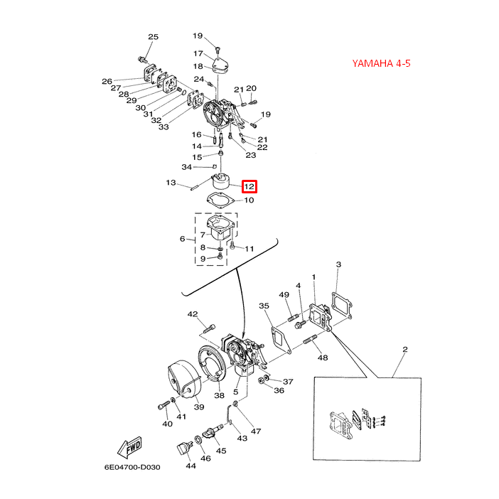 картинка Поплавок карбюратора Yamaha 4-5, 8D, 9.9-15D (6E7-14385-01) (PREMARINE) от магазина Одежда+