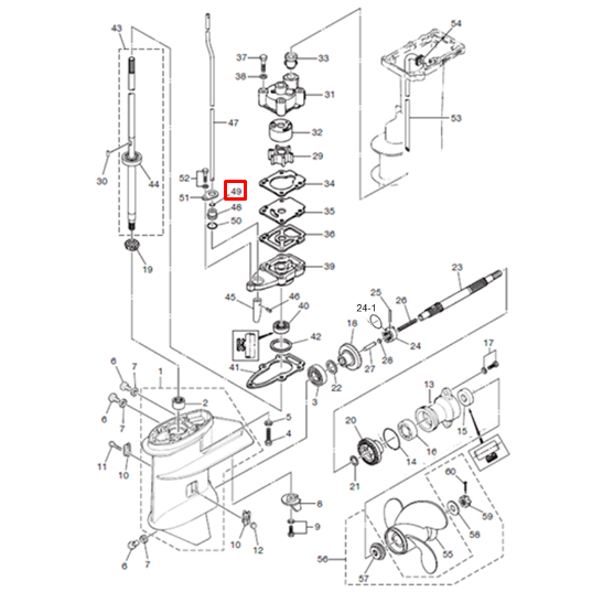 картинка Кольцо уплотнительное тяги скорости Tohatsu 5-9,8 (369-66021-1) (YUELANG) от магазина Одежда+