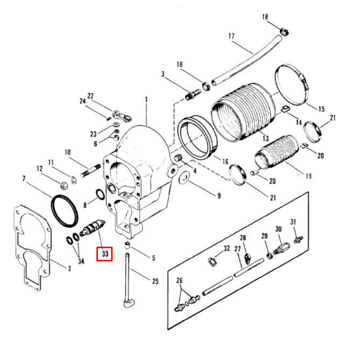 картинка Клапан масляного канала пластиковый VALVE ASSEMBLY (Quicksilver) от магазина Одежда+