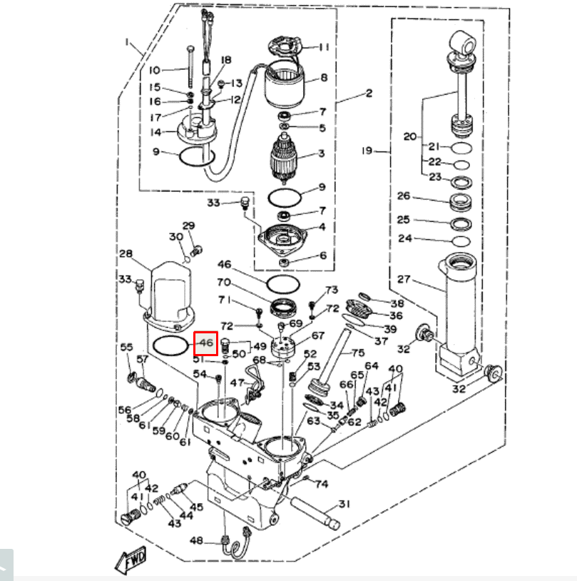 картинка Кольцо уплотнительное гидроподъемника Yamaha 40-225 (Япония) от магазина Одежда+