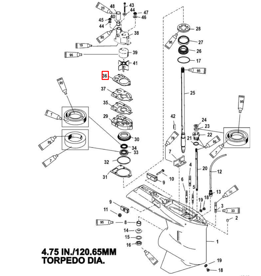 картинка Прокладка водяной помпы  MERCURY/MERCRUISER  (Quicksilver) от магазина Одежда+