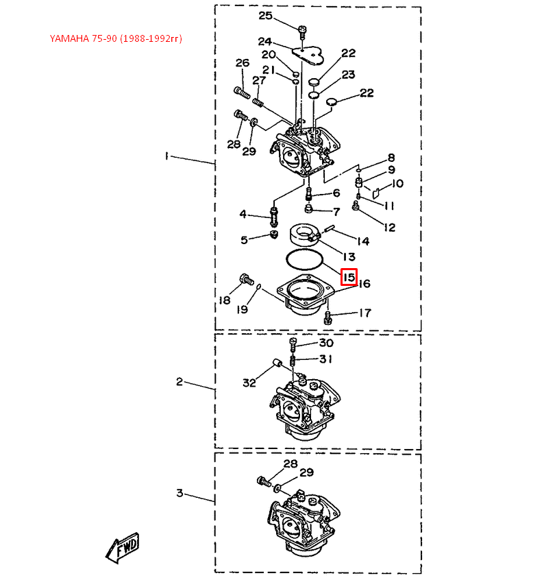 картинка Прокладка поплавковой камеры YAMAHA 40-85 (88-92гг) от магазина Одежда+