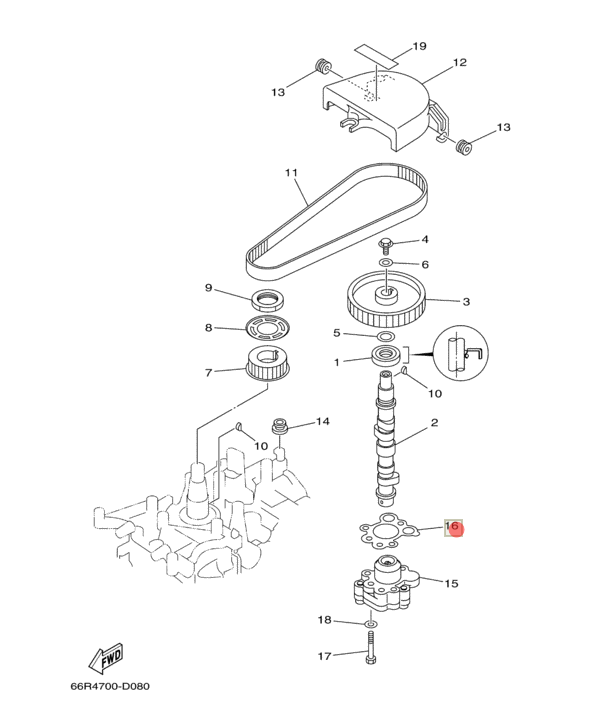 картинка Прокладка крышки насоса Yamaha F9,9-15 (F15-01.05.00.02; 66M-13329-10) (PREMARINE) от магазина Одежда+