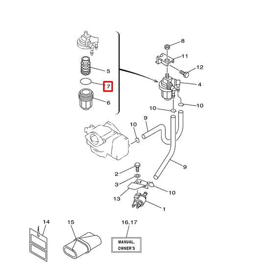 картинка Уплотнительное кольцо топливного фильтра Yamaha 9,9-250 (93210-37M25;93210-32738) от магазина Одежда+