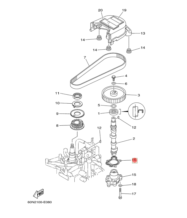 картинка Прокладка масляного насоса Yamaha F6-F9.9  (PREMARINE) от магазина Одежда+