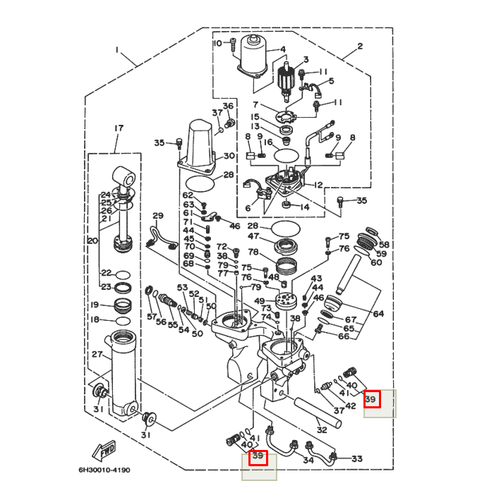 картинка Клапан гидроподъемника в сборе Yamaha 25-250, F20-250 6H1 (6T4-43802-03) (Yamaha) от магазина Одежда+