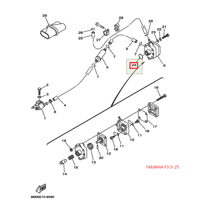 картинка Уплотнение топливного насоса Yamaha F2-25 (93210-20M65) от магазина Одежда+