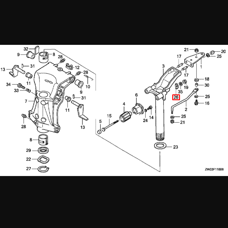 картинка Шайба специальная верхнего демпфера подвески Honda BF40-50 (90544-ZV5-010) от магазина Одежда+